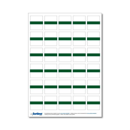Tekstetiketter til innsatsboks 30 stk. grønn (1 ark)